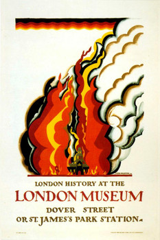 1922 London Museum Vintage Illustration Travel Underground Railroad Art Deco Eclectic Advertising French Wall Vintage Art Nouveau Vintage Art Prints Cool Wall Art Print Poster 16x24