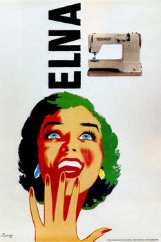 Elna Sewing Machine Vintage Illustration Art Deco Vintage French Wall Art Nouveau 1920 French Advertising Vintage Poster Prints Art Nouveau Decor Cool Wall Art Print Poster 16x24