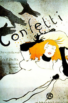 Confetti Toulouse Lautrec Vintage Illustration Travel Art Deco Vintage French Wall Art Nouveau French Advertising Vintage Poster Prints Art Nouveau Decor Cool Wall Art Print Poster 16x24