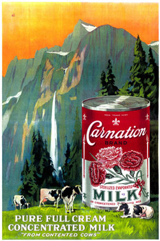 Carnation Milk Cream Baking Vintage Illustration Travel Art Deco Vintage French Wall Art Nouveau French Advertising Vintage Poster Prints Art Nouveau Decor Cool Wall Art Print Poster 16x24