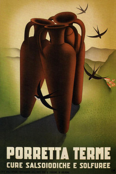 Porretta Terme Italy Vintage Travel Cool Wall Art Print Poster 16x24