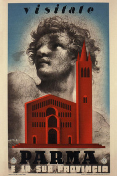 Parma Italy Visitate Vintage Travel Cool Wall Art Print Poster 16x24