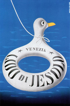 Laminated Lido de Jesolo Venezia Venice Italy Vintage Travel Poster Dry Erase Wall Art 12x18