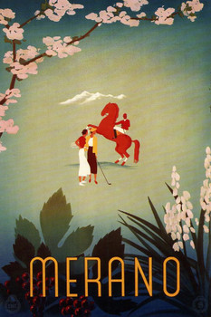 Laminated Merano Italy Alpine Tourism Vintage Travel Poster Dry Erase Wall Art 12x18