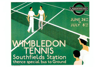 Laminated 1933 Wimbledon Vintage Illustration Travel Art Deco Vintage French Wall Art Nouveau French Advertising Vintage Poster Prints Art Nouveau Decor Poster Dry Erase Wall Art 12x18