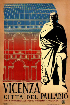 Laminated Vicenza Palladio Vintage Illustration Travel Art Deco Vintage French Wall Art Nouveau 1920 French Advertising Vintage Poster Prints Art Nouveau Decor Poster Dry Erase Wall Art 12x18