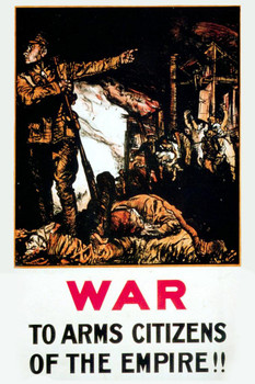 Laminated 1915 War To Arms Citizens Of The Empire Vintage Illustration Travel Poster Dry Erase Wall Art 12x18