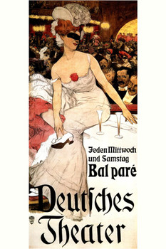 Laminated Deutches Theater Vintage Illustration Travel Art Deco Liquor Vintage French Wall Art Nouveau 1920 Poster Print French Advertising Poster Dry Erase Wall Art 12x18