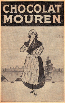 Laminated Chocolat Mouren Maiden Chocolate Vintage Illustration Art Deco Vintage French Wall Art Nouveau 1920 French Advertising Vintage Poster Prints Art Nouveau Decor Poster Dry Erase Wall Art 12x18