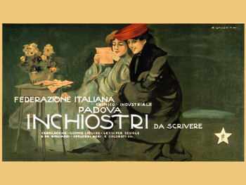 Laminated Inchiostri Italian Ink Vintage Illustration Art Deco Vintage French Wall Art Nouveau 1920 French Advertising Vintage Poster Prints Art Nouveau Decor Poster Dry Erase Wall Art 12x18