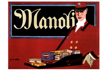 Laminated Manoli Cigarettes German Vintage Illustration Art Deco Vintage French Wall Art Nouveau French Advertising Vintage Poster Prints Art Nouveau Decor Poster Dry Erase Wall Art 12x18