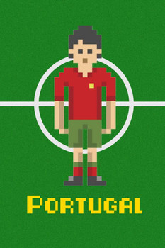 Portugal Soccer Pixel Art National Team Sports Cool Wall Decor Art Print Poster 24x36