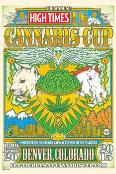 Laminated High Times Cannabis Cup Denver 2015 Poster Dry Erase Wall Art 12x18