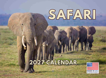 Safari Calendar 2027 Wild Animals Monthly Wall Calender 12 Month
