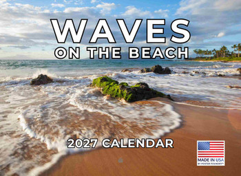 Ocean Waves Calendar 2027 Beach Monthly Wall Calender 12 Month