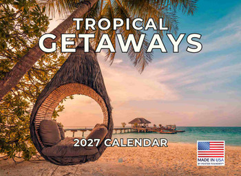 Vacation Calendar 2027 Tropical Getaways Spots Monthly Wall Calender 12 Month