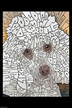 Curtis Epperson Poodle Dog Word Mosaic Art Hand Drawn Cool Wall Art Print Poster 12x18