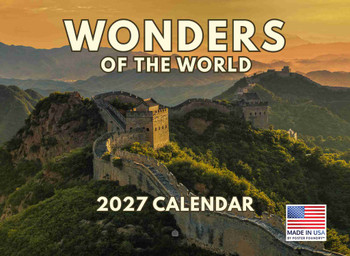 Wonders Of The World Calendar 2027 Natural Nature Travel Monthly Wall Calender 12 Month | American Made In The USA