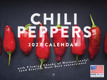 Chili Pepper Calendar 2027 Monthly Wall 12 Month