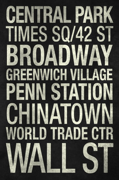 Subway Stations New York City Black and White Cool Wall Art Print Poster 12x18