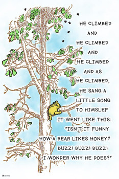Winnie The Pooh Climbing Print Poster 24x36