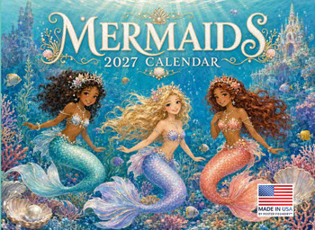 Mermaid Calendar 2027 Monthly Wall Calender 12 Month | American Made In The USA