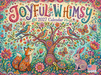 Joyful Whimsy Colorful Folk Art 2027 Wall Calendar Quotes