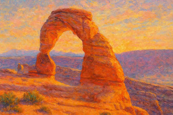 Laminated Arches National Park Impressionist Landscape Wall Art Print Poster 12x18