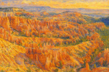 Laminated Bryce Canyon National Park Impressionist Landscape Wall Art Print Poster 12x18