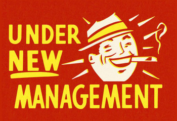 Laminated Under New Management Vintage Sign Poster Retro Bar Wall Decor Poster Dry Erase Wall Art 12x18