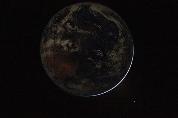 Laminated NASA Artemis II Backlit Earth Space Photo Poster Dry Erase Wall Art 12x18