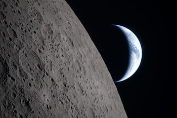 Laminated NASA Artemis II Poster Moon Earth Photography Photo Poster Dry Erase Wall Art 36x24