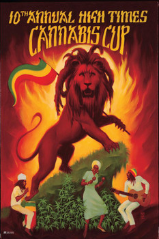Laminated High Times 10th Cannabis Cup Poster Dry Erase Wall Art 24x36