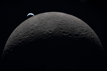 Laminated NASA Artemis II Earthset Lunar Horizon Poster Dry Erase Wall Art 24x36
