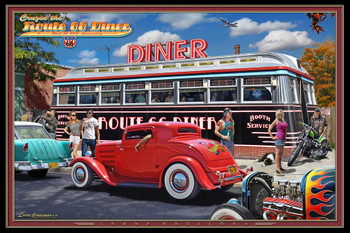 Laminated Cruizin the Route 66 by Larry Grossman Print Poster 24x36