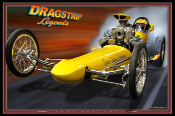 Laminated Dragstrip Legends by Larry Grossman Print Poster 24x36