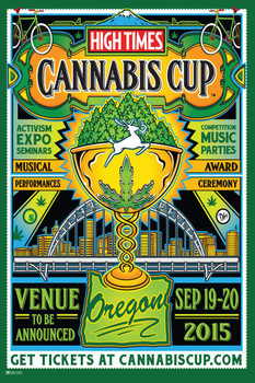 Laminated High Times Cannabis Cup Oregon 2015 Poster Dry Erase Wall Art 16x24