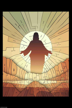 Laminated Curtis Epperson Come To Me Christ Word Mosaic Art Hand Drawn Poster Dry Erase Wall Art 16x24