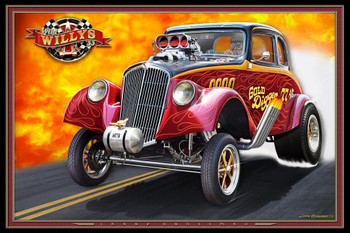 Laminated Wild Willys Gasser by Larry Grossman Print Poster 16x24