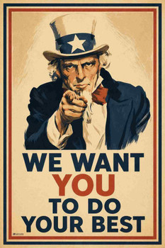 Uncle Sam Do Your Best Motivational Print Poster 24x36