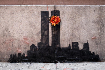 Banksy Twin Towers Tribute Street Art Banksy Canvas Print Bansky Modern Art Grafitti Canvas Wall Art Street Art Prints Graffiti Art Wall Art Canvas Love Decor Cool Wall Art Print Poster 36x24