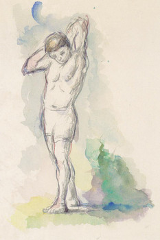 Cezanne Standing Bather Impressionist Posters Paul Cezanne Art Prints Human Man Painting Wall Art French Artist Wall Decor Nude Bathing Romantic Art Cool Wall Art Print Poster 24x36