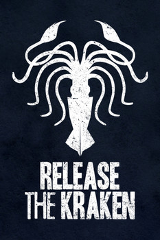 Release The Kraken Blue Cool Wall Decor Art Print Poster 12x18