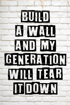 Build A Wall and My Generation Will Tear It Down Graffiti Cool Wall Art Print Poster 12x18