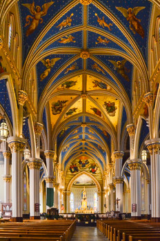 Interior Basilica of the Sacred Heart Notre Dame Photo Photograph Cool Wall Art Print Poster 12x18