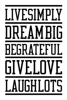 Live Simply Dream Big White Cool Wall Art Print Poster 12x18