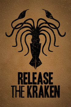Release The Kraken Brown Cool Wall Decor Art Print Poster 12x18