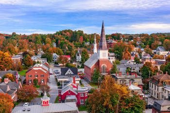 Autumn Scene Montpelier Vermont Skyline II Photo Photograph Cool Wall Decor Art Print Poster 36x24