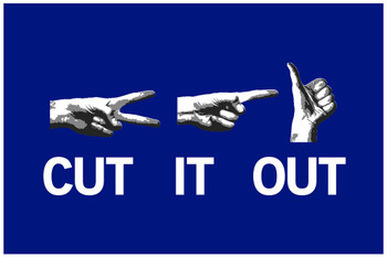 Cut It Out Hands Retro TV Show Cool Wall Art Print Poster 36x24