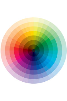 Full Spectrum Color Wheel Poster Circle Chart Rainbow Colors Diagram Educational Reference Cool Wall Art Print Poster 12x18